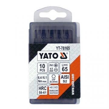 ĐẦU MŨI VÍT 2 ĐẦU (+)(-) PH1 - LỤC GIÁC 1/4'' YATO YT-78165