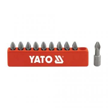 BỘ MŨI VÍT (+) PH0 - LỤC GIÁC 1/4'' YATO 10 CHI TIẾT YT-0473